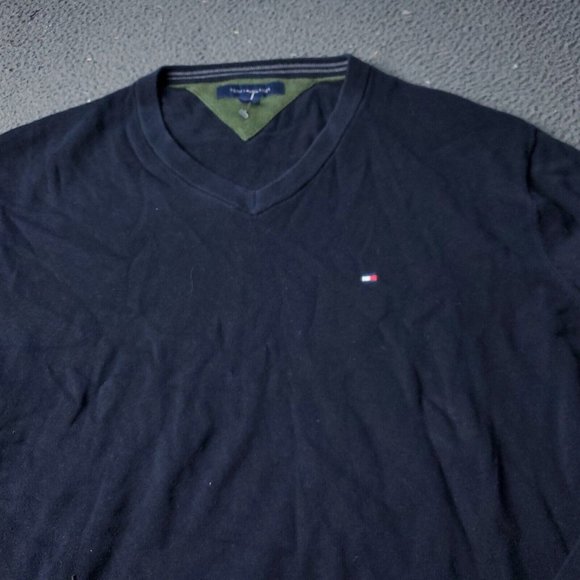 Tommy Hilfiger V Neck Sweater Mens XL Blue - Picture 8 of 12